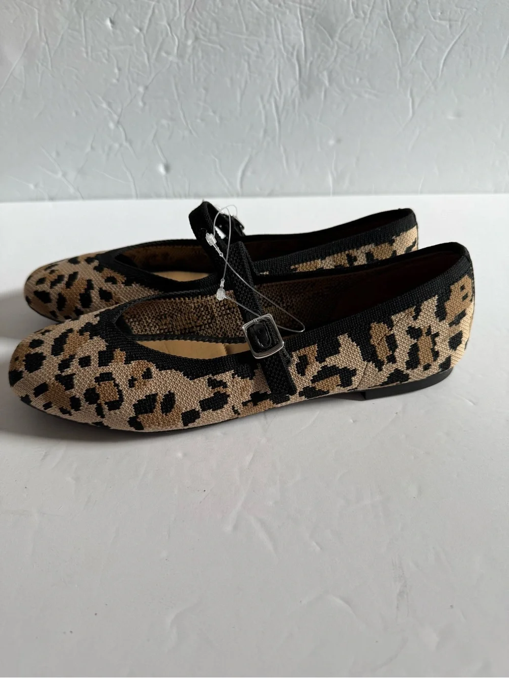 Rachel Zoe Leopard Print Mary Jane Flats in Black and Tan Modern